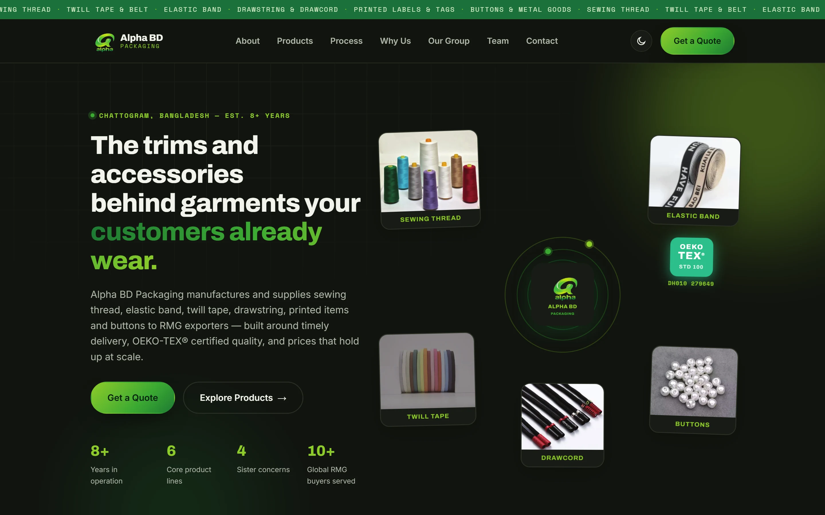 Alpha BD Packaging — website